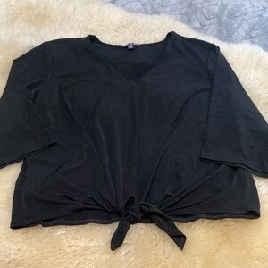 Jules & leopold black front tie blouse size M